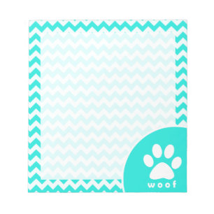 Bloc-note Turquoise, couleur Chevron d'Aqua ; Empreinte de