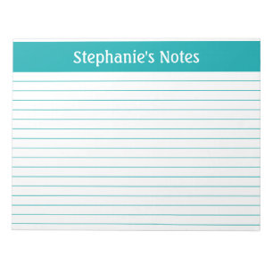 Bloc-note Turquoise Lined 11 x 8,5 Paysage Personnalisé
