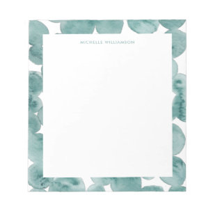 Bloc-note Turquoise mousse de mer verte aquarelle moderne