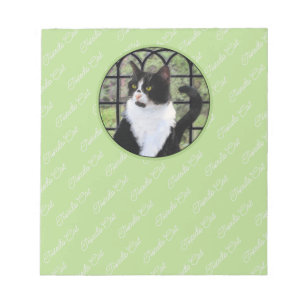 Bloc-note Tuxedo Chat dans la peinture de fenêtre Art animal