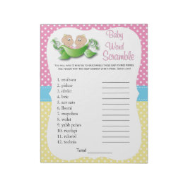 Bloc-note Twin Baby Girl - Deux Pois Dans Un Jeu De Mot Pod
