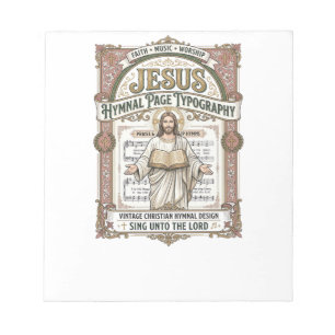 Bloc-note Typographie de la page de l'hymne de Jésus Page de
