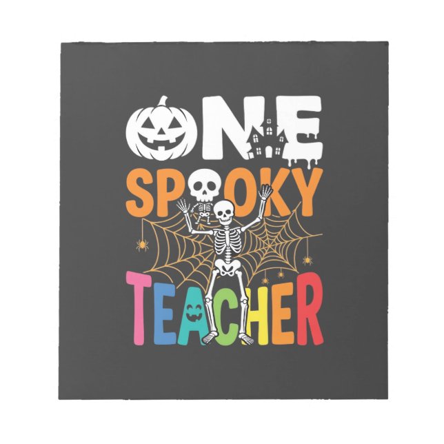 Bloc-note Un design Halloween d'enseignant effrayant_1 (Devant)