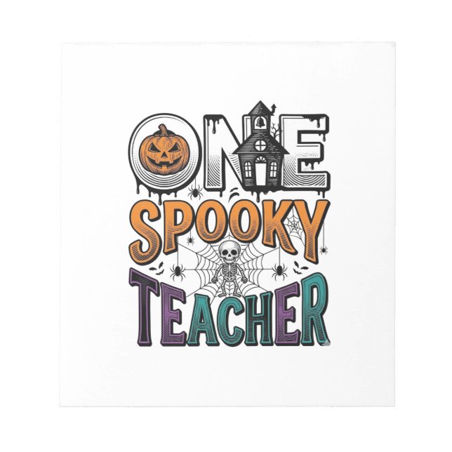 Bloc-note Un design vectoriel Halloween d'un professeur effr (Devant)