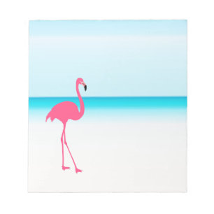 Bloc-note Un joli flamant rose sur la plage