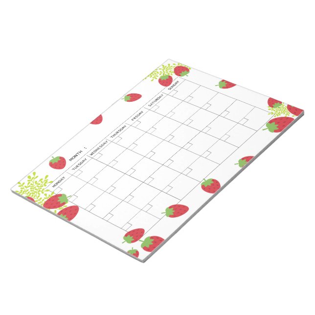 Bloc-note Undated Minimal Strawberry Monthly Planner  (Incliné)