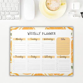 Bloc-note Undated Weekly Planner with Orange Slice Border