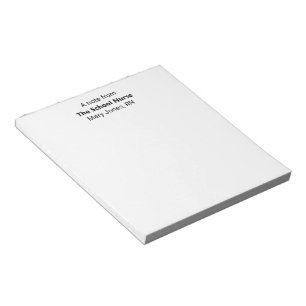 Bloc-note Une note de l'infirmière scolaire & Notes de nom