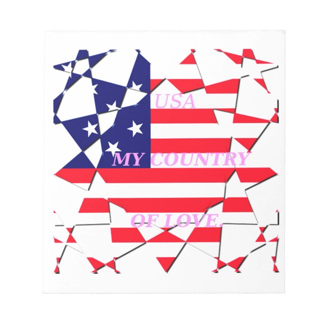 Bloc-note USA Star Spangled Love My Country of Love (Devant)