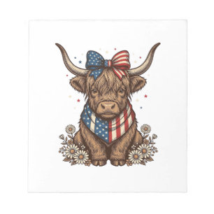Bloc-note Vache écossaise patriotique vintage