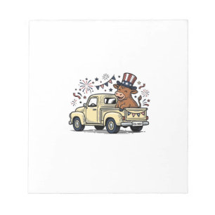 Bloc-note Vache patriotique conception vectorielle camion 4