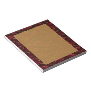Bloc-note Vagues de marbre rouge burgundy élégantes avec acc