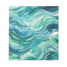 Vagues océaniques à l'aquarelle sarcelle