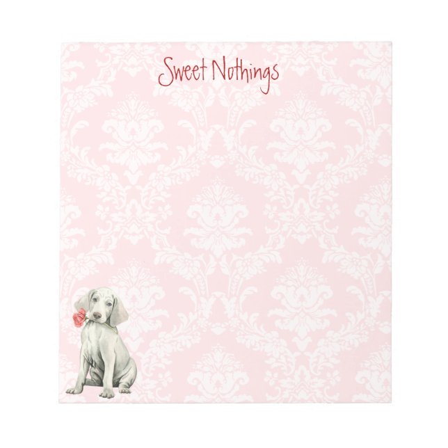 Bloc-note Valentine Rose Weimaraner (Devant)