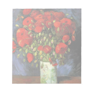 Bloc-note Vase avec des pavots rouges par Vincent van Gogh
