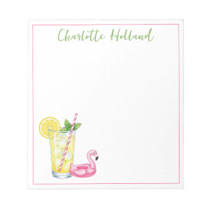 Bloc-note Verre de limonade avec flamant rose
