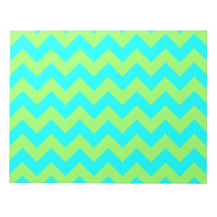 Bloc-note Vert clair et zigzag aqua