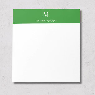 Bloc-note Vert forêt Luxe Monogramme Nom Personnalisé