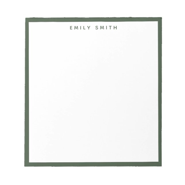 Bloc-note Vert simple moderne (Devant)