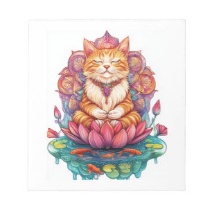 Bloc-note Vibes de chat Zen � Kitty méditant Psychedelique