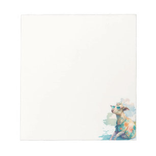 Bloc-note Vibes été Aquarelle Chèvre et lunettes de soleil -