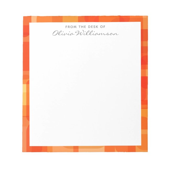 Bloc-note Vibrant contemporain Abstrait Art moderne Orange (Devant)
