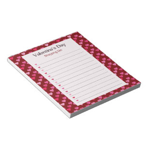 Bloc-note Vibrant Rouge rose Coeurs Vibrants Saint-Valentin