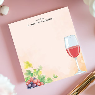 Bloc-note Vin Rouge et Raisins Vigne Nom Personnalisé