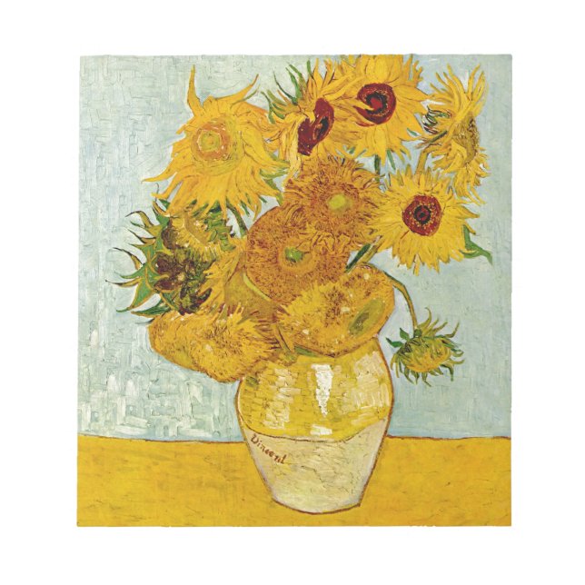 Bloc-note Vincent Van Gogh Peinture de tournesol (Devant)