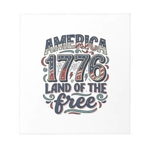 Bloc-note Vintage America 1776 Terre de liberté conception d