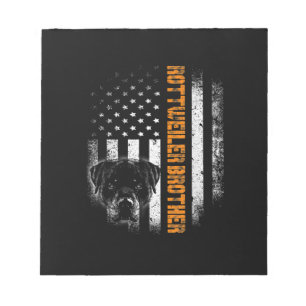Bloc-note Vintage Drapeau drôle Chien Rottweiler Brother Mei