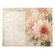 Vintage Floral Weekly Planner Papeterie personnell