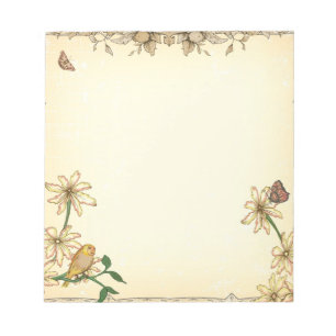 Bloc-note Vintage Flowers and Bird