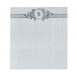 Bloc-note Vintage Monogramme gris bleu Mariage