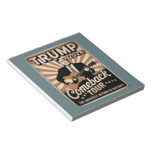 Bloc-note Vintage TRUMP 2024 Rocks TOURNÉE DE RETOUR 