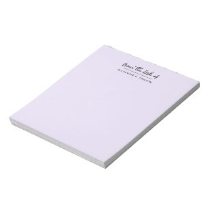 Bloc-note Violet Clair De La Part De Nom De Script Simple