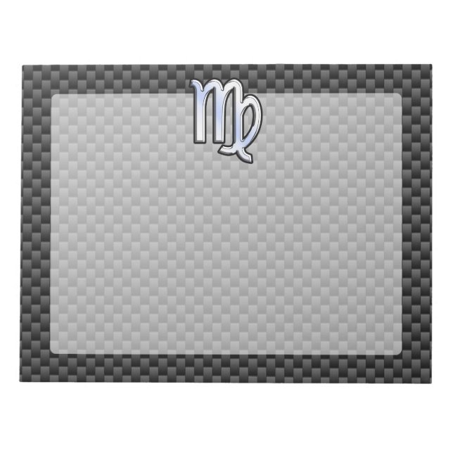 Bloc-note Virgo Zodiac Sign on Charcoal Carbon Fiber Style (Devant)