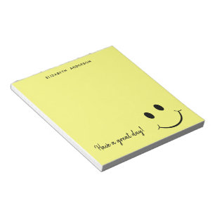 Bloc-note Visage jaune heureux personnalisé