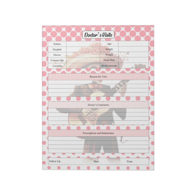 Bloc-note Visite d'un médecin crâne de sucre (Tourné)