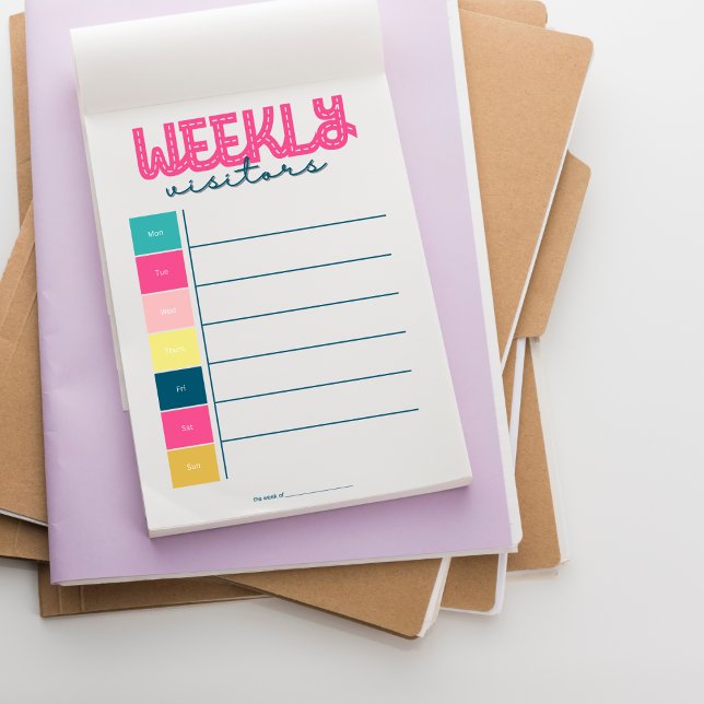 Bloc-note Visiteurs hebdomadaires, Soins, Parents vieillissa (Créateur téléchargé)