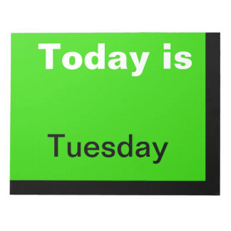 Bloc-note Visual Calendar Tools Jour de la semaine Mardi Not