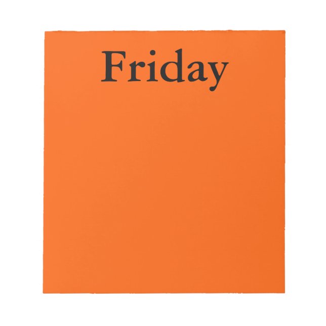 Bloc-note Visual Calendar Tools Jour de la semaine Vendredi  (Devant)