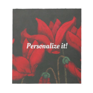 Bloc-note Vivid red cyclamen on a dark background