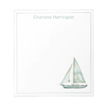 Voilier à l'aquarelle bleue côtière personnalisé