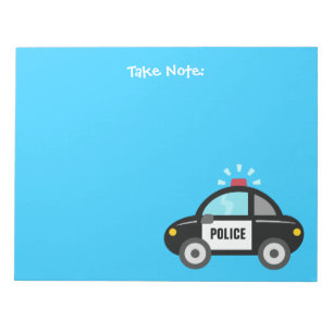 Bloc-note Voiture de police mignonne avec sirène pour enfant