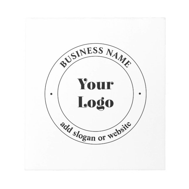 Bloc-note Votre logo d'entreprise & Texte promotionnel | Bla (Devant)