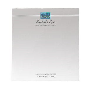 Bloc-note Votre logo, nom commercial et informations Silver 