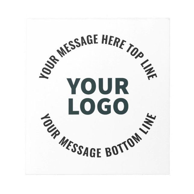 Bloc-note Votre logo ou image | Texte gras modifiable (Devant)