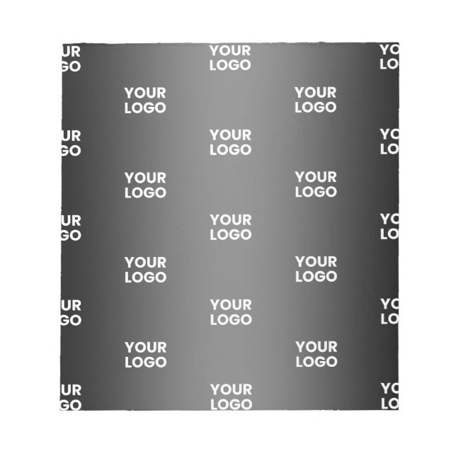 Bloc-note Votre logo simple répétitif | Dégradé noir et gris (Devant)