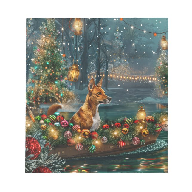 Bloc-note Voyage de fête de Noël du Basenji (Devant)